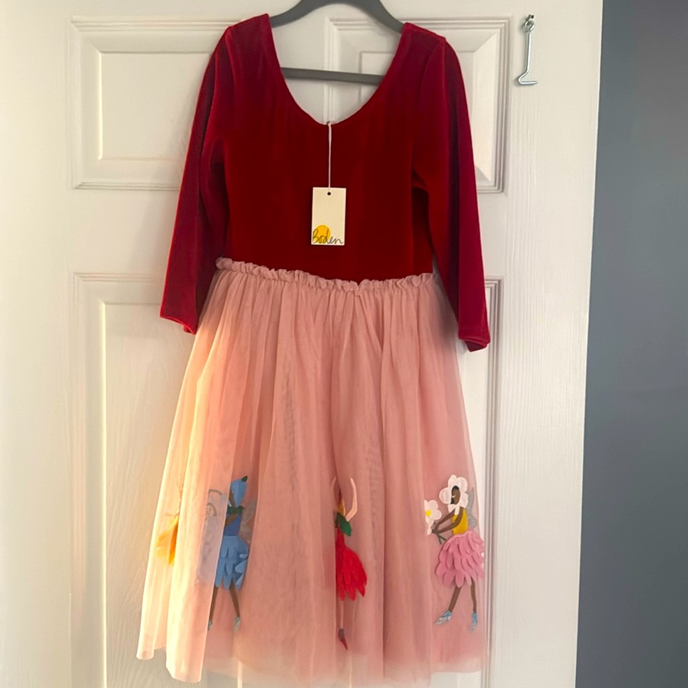 Boden Kids Dress in Red and Pink